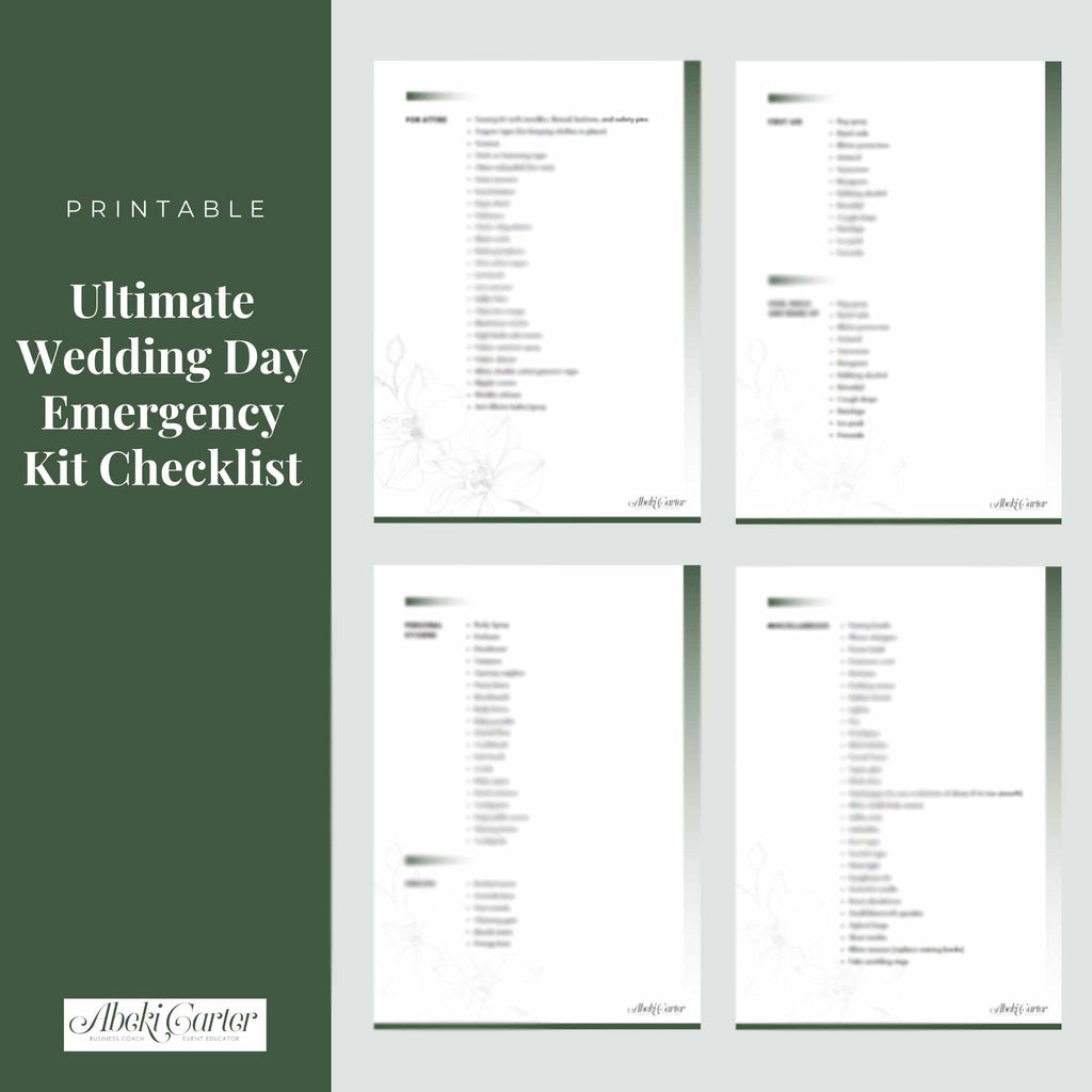 Wedding Day Emergency Kit Checklist {Free Printable}